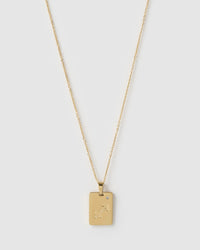Zodiac Gold Tag Necklace